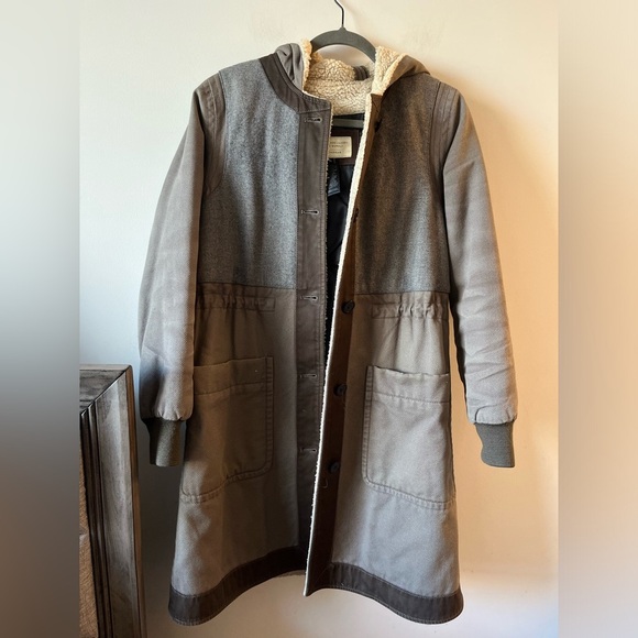 Marc By Marc Jacob Cotton-Wool Colorblock Pattern Parka Coat XS - Picture 4 of 14